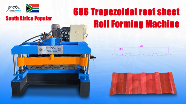 South Africa Popular High Quality Full Automatic 686 Trapezoidal Roof Sheet Roll Forming Machine