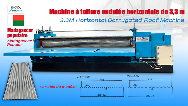 High Quality Barrel Type Corrugated Profile Roof Sheet Roll Forming Machine For Madagascar 