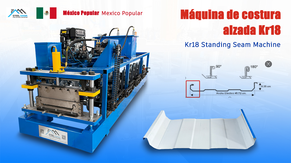 Mexico Popular High Quality Kr18 Standing Seam Roof Sheet Roll Forming Machine