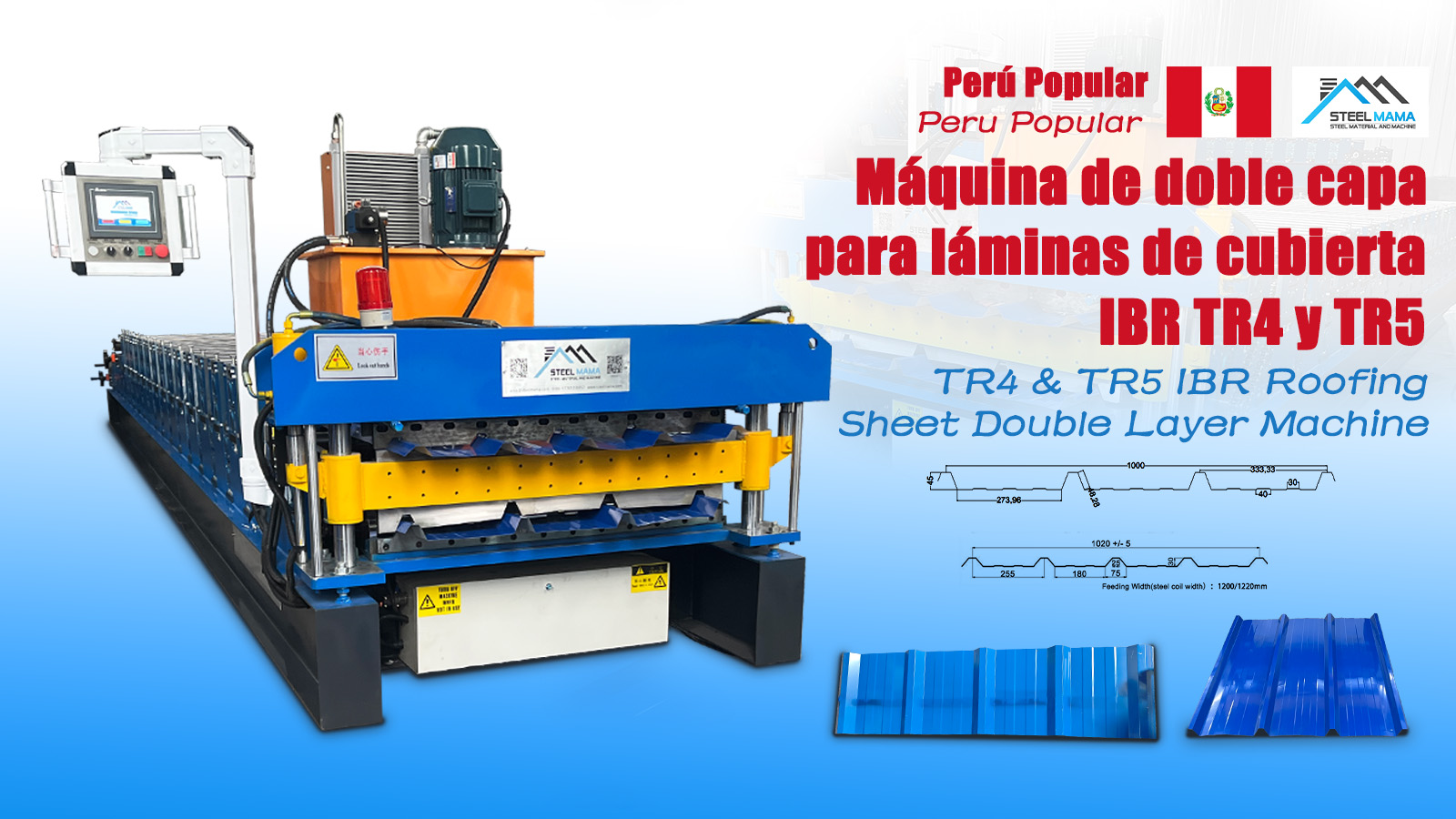 Peru Popular Automatic TR4 TR5 Trapezoidal Metal Roof Sheet Double Layer Roll Forming Machine