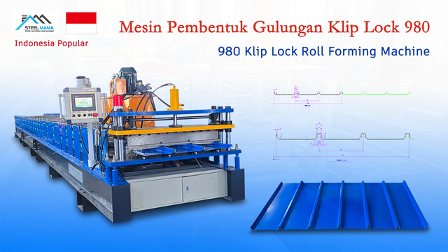 Lndonesia Popular High Standard Full Automatic 980 Klip Lock Roll Forming Machine