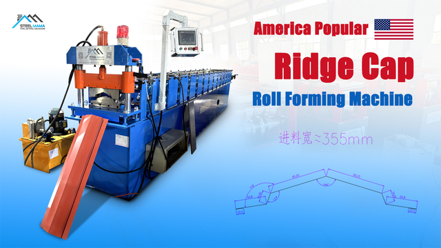 America Popular High Quality Automatic Color Steel Ridge Capping Roof Panel Roll Forming Machine