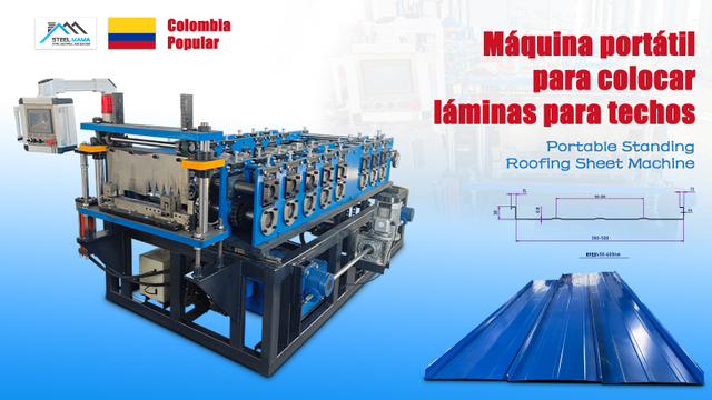 Colombia Popular Full Automatic Galvanized Metal Portable Standing Seam Roof Sheet Roll Forming Machine