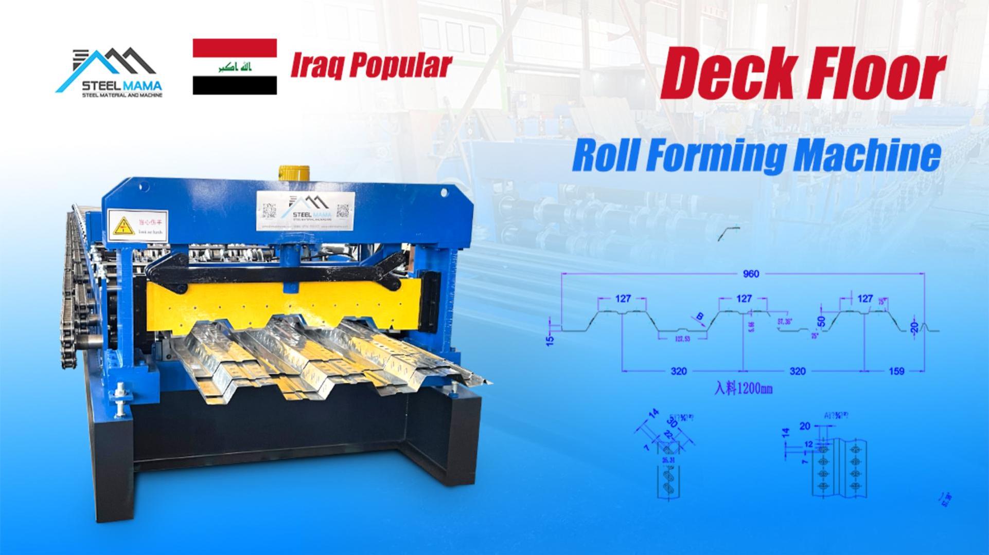 Iraq Popular High Speed Thickness Galvanized Steel Metal Deck Floor Roll Forming Machine With Embossing Ribs