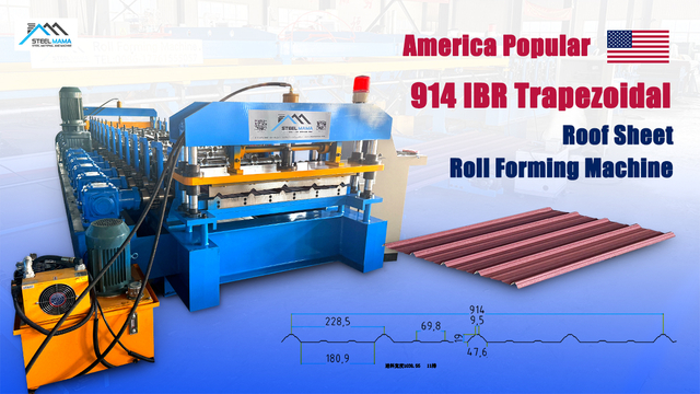 America Popular Easy Operation High Speed 914 IBR Trapezoidal Roofing Sheet Roll Forming Machine