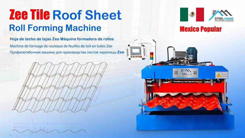 Mexico Popular Automatic Good Quality Zee Tile Roof Sheet Roll Forming Machine