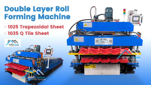 Dominica Popular High Quality Automatic 1025 Trapezoidal And 1035 Glazed Q Tile Double Layer Metal Roofing Roll Forming Machine