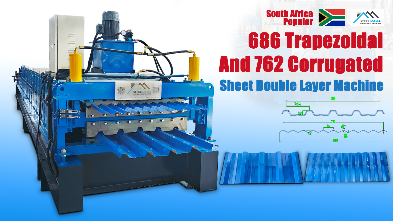 South Africa Popular Easy To Operate Automatic 686 IBR Trapezoidal And 762 Corrugated Roofing Sheet Double Layer Machine