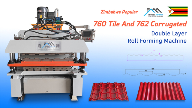 Zimbabwe Popular Full Automatic 760 Glazed Tile And 762 Corrugated Roof Sheet Double Layer Roll Forming Machine